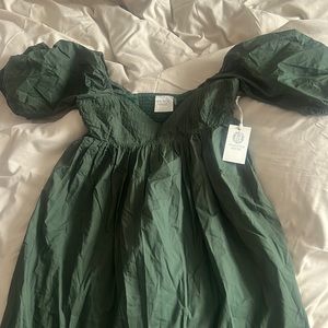 Tuckernuck green puff sleeve dress